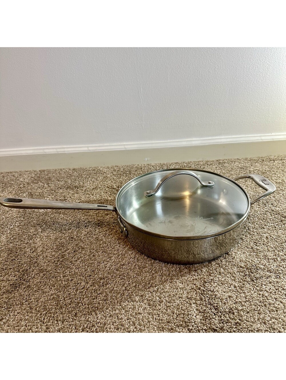 Emeril 10” 3 Qt Saute Skillet Frying Pan Lid Copper Core Stainless Steel w Lid
